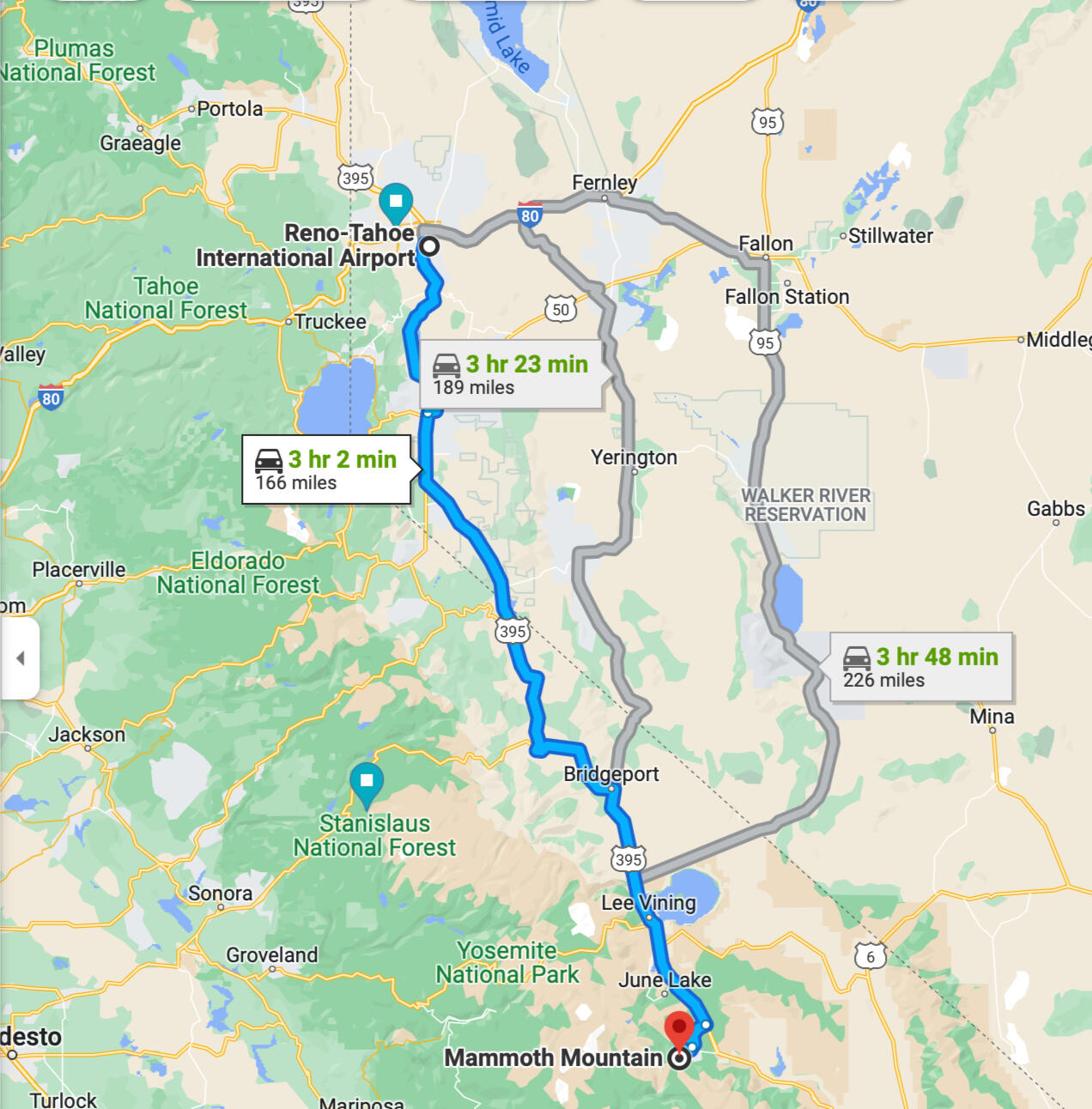 Reno to Mammoth